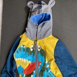 Little Hand Boy’s Dinosaur Hoodie Jacket Zip Up Multicolor Size 2T